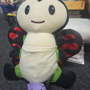 Plush Ladybug Toy with Green and Black Accents